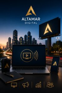Apresentação virtual da Altamar Digital sobre mídia exterior, vendas e marketing